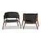 Baxton Studio Baron Mid-Century Modern Dark Grey Fabric Upholstered 2-Piece Wood Living Room Accent Chair Set Set of 2 188-11676-ZORO - alternate 6